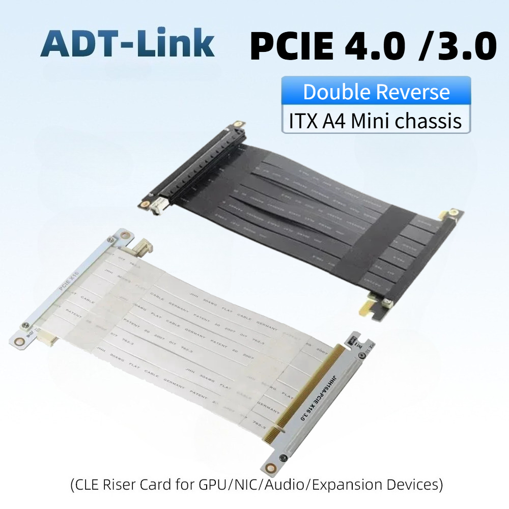 Gpu Vertical Mount - สายต่อการ์ดจอแบบยืดหยุ่น Black & White Double Reverse