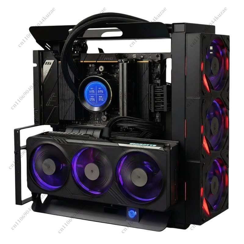 Gpu Vertical Mount - เคสคอมพิวเตอร์แบบเปิด, รองรับระบบระบายความร้อนด้วยน้ำและอากาศขนาด 240/360, โครงสร้าง ATX/MATX, รองรับการติดตั้ง