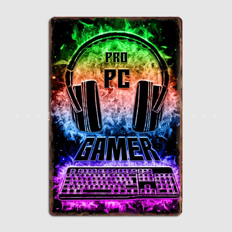 ป้ายเกมพีซีวินเทจเรโทรโปสเตอร์ - Pc Gaming Club บทวิจารณ์และราคา
