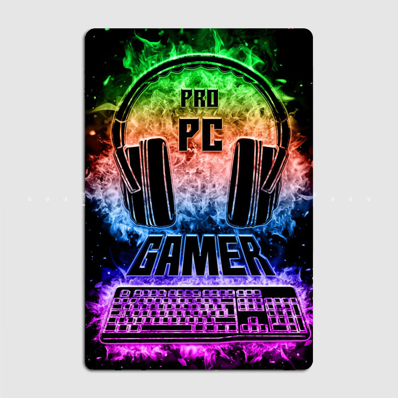 ป้ายเกมพีซีวินเทจเรโทรโปสเตอร์ - Pc Gaming Club บทวิจารณ์และราคา