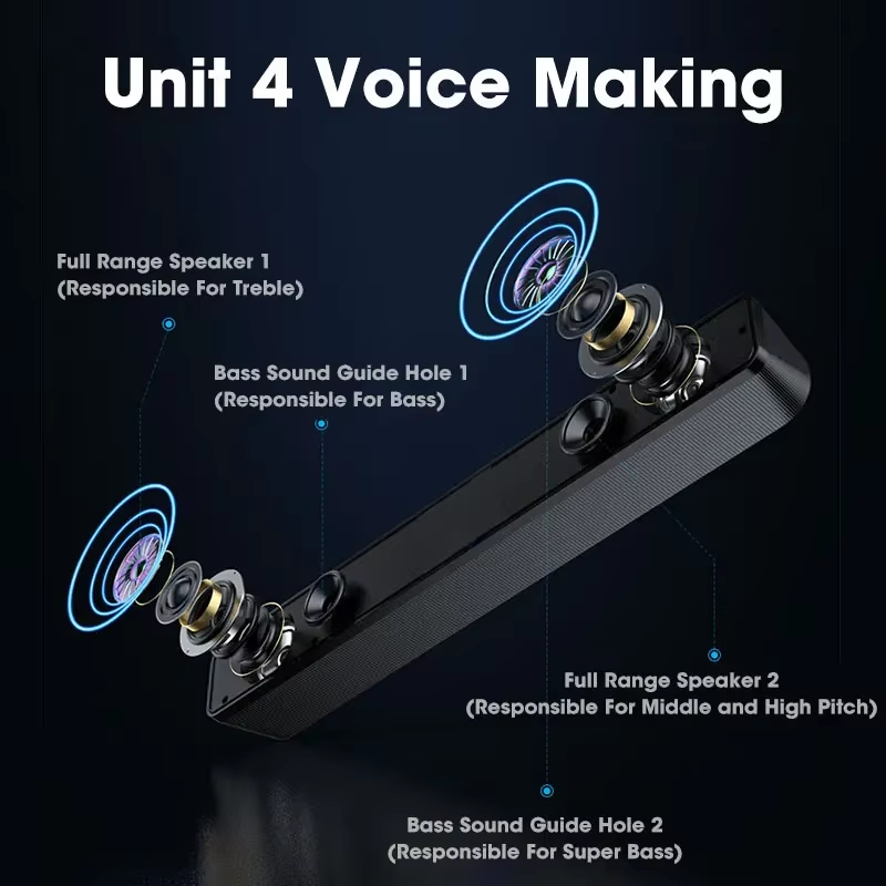 บลูทูธ 5.0 4D ซาวด์บาร์แบบมีสา - Gaming Speaker บทวิจารณ์และราคา