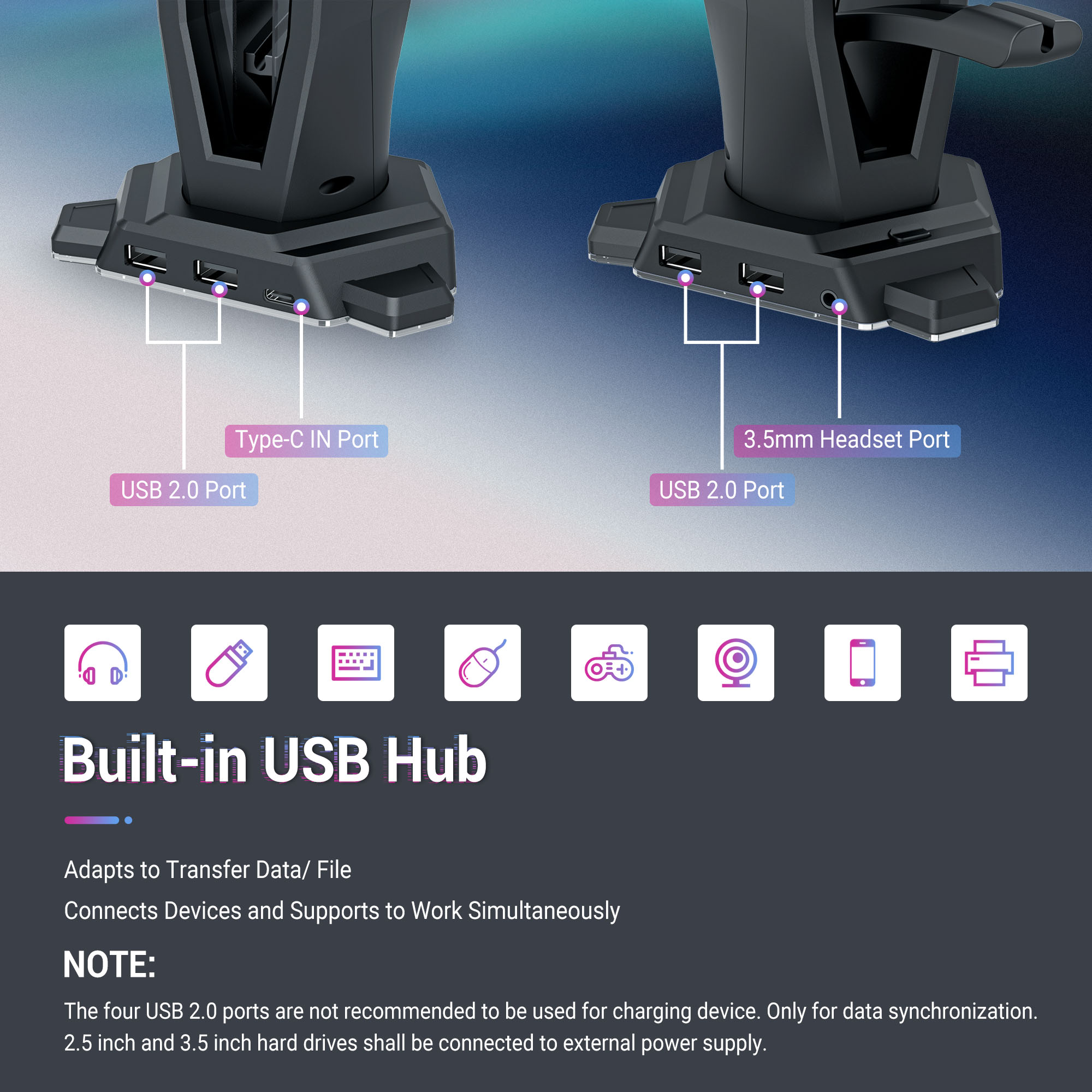 3 In 1 RGB หูฟังเกมที่แขวนหูฟั - Mouse Bungee Holder บทวิจารณ์และราคา